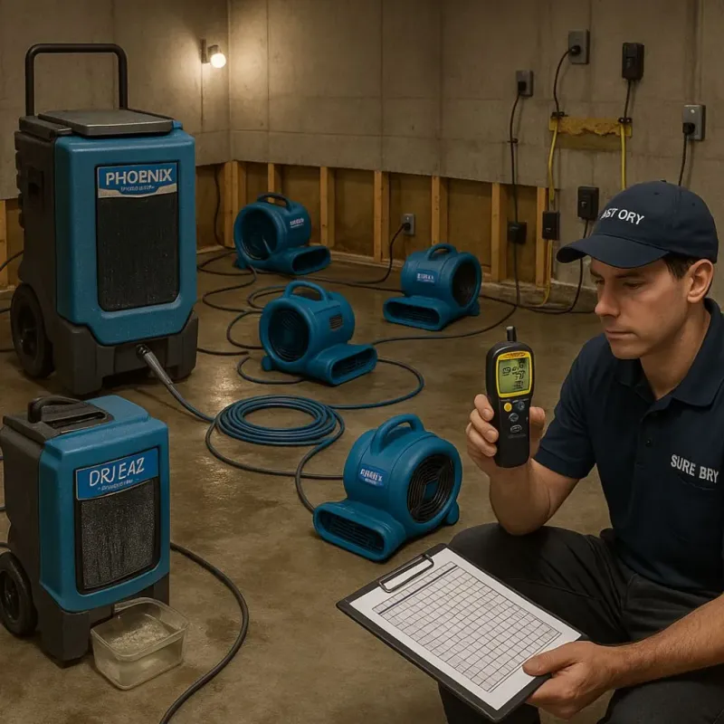 Structural Drying and Dehumidification process in Watervliet, MI